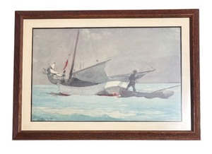 lot 167R image: MB - Framed Boat Print Signed and Dated 1903