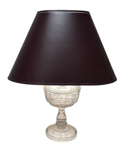 lot 170R image: MB - Vintage Glass Pedestal Table Lamp