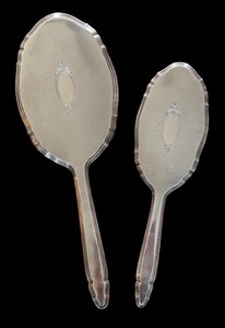 lot 192R image: MB - Vintage Vanity Mirror and Brush Set