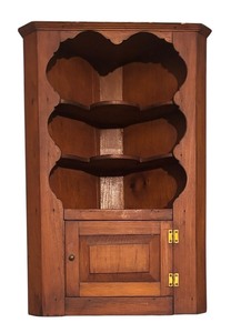 lot 224R image: BR - Vintage Wooden Corner Shelf