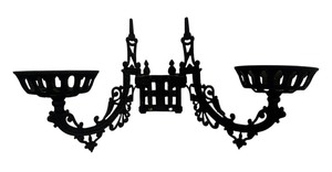 lot 281R image: P - Vintage Cast Iron Double Lamp Wall Bracket