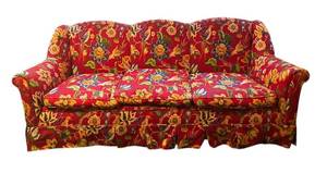 lot 25A image: FR - Vintage Red Floral Sofa