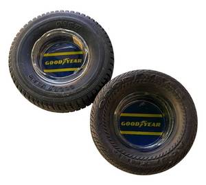 lot 300R image: P - Set of 2 Vintage Goodyear Tire Ashtrays including G167 and Aquatred