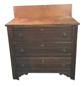 lot 310R image: FR - Vintage Wooden Dresser  Commode