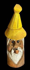 lot 317R image: FR - Hand-Carved Wooden Sea Captain Decor Sculpture