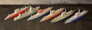 lot 388R image: FR - Set of 6 Vintage Tootsie Toy Die Cast Ships