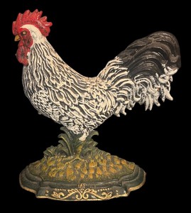 lot 438R image: FR - Vintage Cast-Iron Chicken Doorstop
