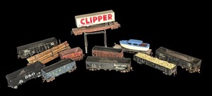 lot 468R image: FR - Lot of 11 Vintage Model Train Cars Assorted Railroads