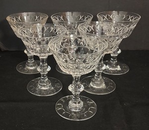 lot 479R image: FR - Set of 6 Birr by Hawkes Vintage Cut Crystal Stemware