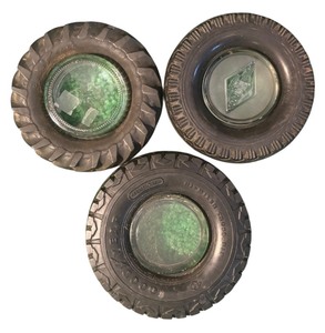 lot 481R image: FR - Set of 3 Vintage Goodyear Tire Ashtrays