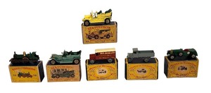 lot 153RR image: LL  - Set of 6 Vintage Matchbox Models of Yesteryear Vehicles