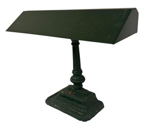 lot 493R image: LL - Vintage Green Metal Desk Lamp