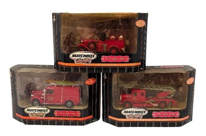 lot 498R image: LL - Set of 3 Matchbox Collectibles Vintage Fire Truck Models