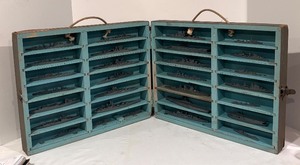 lot 543R image: LL - Vintage H.A. Framburg & Co. British Miniature Ship Models in Display Case  Set of WW2 Ship Recognition Models