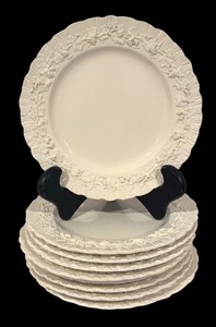 lot 562R image: LL - Set of 9 Wedgwood Embossed Queens Ware Plates