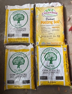 lot 597R image: G - Lot of 4 Bags of Soil Timberline Cow Manure and Compost & Creekside Potting Soil