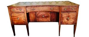 lot 30C image: DR - Antique Wooden Sideboard Buffet with Brass Pulls