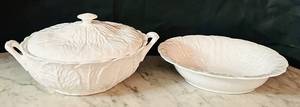 lot 142C image: LR - Wedgwood Countryware Bone China Serving Bowl and Covered Tureen Set