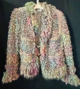 lot 147C image: LR - Carlisle Multicolor Mohair Blend Textured Ladies Jacket Size 8