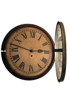 lot 154C image: K - Antique 14-Inch Wall Clock with Roman Numeral Dial and Winding Key