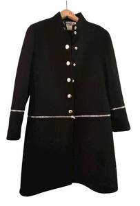 lot 158C image: LR - Carlisle Womens Wool Coat Size 10 with Silver Button and Zipper Accents