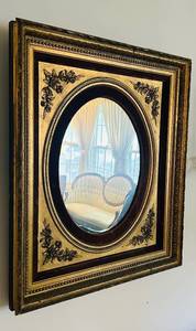 lot 204C image: LR - Victorian-Style Ornate Gold Framed Wall Mirror