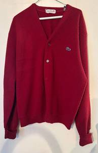 lot 215C image: LR - Izod of London Red Cardigan Sweater XL