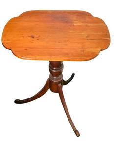 lot 448C image: LR - Antique Wooden Tripod Pedestal Side Table