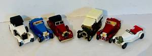 lot 506C image: LR - Set of 6 Die-Cast Vintage Model Cars Including Warings Truck
