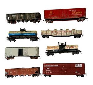 lot 526C image: DR - Set of 8 HO Scale Model Train Freight Cars Assorted Road Names