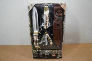 lot 103 image: Mossy Oak Stag Finish Knife Set