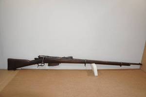 lot 1P image: Torre Annunziata Vetterli Model 1870 6.5 Carcano Bolt-Action Italian Military Rifle - Dated 1873