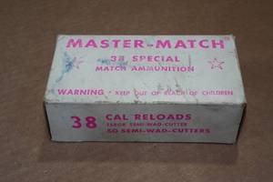 lot 162 image: 50 Master Match .38 Spl 158 Gr Semi Wad Cutter Ammo