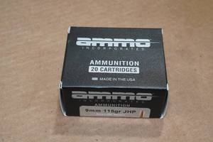 lot 178 image: 20 Ammo Inc 9mm 115 Gr JHP Ammo