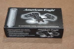 lot 183 image: 50 American Eagle Suppressor 9mm 124 Gr FMJ Ammo