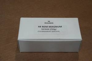 lot 187 image: 50 .44 Rem Mag 250 Gr Sierra Tournament Master Ammo