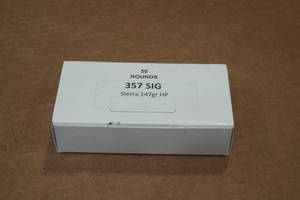 lot 192 image: 50 .357 Sig 147 Gr Sierra HP Ammo