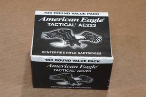 lot 206 image: 100 American Eagle .223 Rem 55 Gr FMJ Ammo