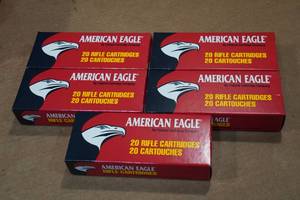 lot 209 image: 100 American Eagle .223 Rem 62 Gr FMJ Ammo