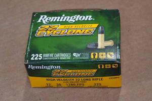 lot 234 image: 225 Remington 22 Cyclone .22 LR 36 Gr LHP Ammo