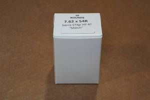 lot 242 image: 20 7.62 x 54R 174 Gr Sierra HP-BT Match Ammo