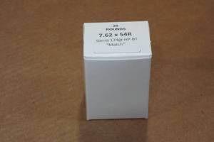lot 244 image: 20 7.62 x 54R 174 Gr Sierra HP-BT Match Ammo