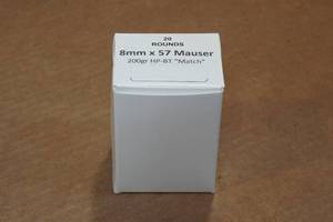 lot 246 image: 20 8mm Mauser 200 Gr HP BT Match Ammo