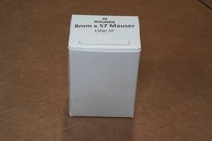 lot 249 image: 20 8mm Mauser 150 Gr SP Ammo