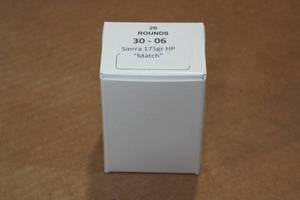 lot 255 image: 20 .30-06 Sprg 175 Gr Sierra HP Match Ammo