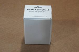 lot 257 image: 20 .30-06 Sprg 180 Gr Sierra SP BT Ammo
