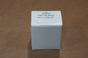 lot 260 image: 20 7.62 x 51mm (.308 Win) 150 Gr Sierra SP Ammo