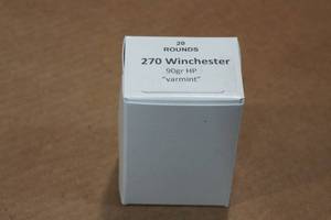 lot 266 image: 20 .270 Win 90 Gr HP Varmint Ammo