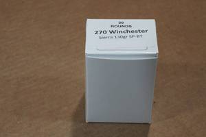 lot 267 image: 20 .270 Win 130 Gr Sierra SP BT Ammo
