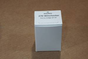 lot 269 image: 20 .270 Win 130 Gr Sierra SP BT Ammo